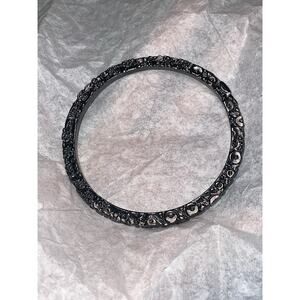 2011 Chanel Ruthenium-Plated Textured Bangle Spring Collection by Karl Lagerfeld